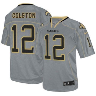 Nike New Orleans Saints #12 Marques Colston Lights Out Grey Men's Stitched NFL Elite Jersey