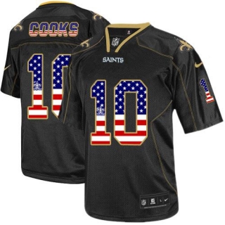 Nike New Orleans Saints #10 Brandin Cooks Black Men's Stitched NFL Elite USA Flag Fashion Jersey