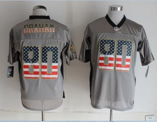 Nike New Orleans Saints #80 Jimmy Graham Grey Men's Stitched NFL Elite USA Flag Fashion Jersey