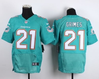 Nike Miami Dolphins #21 Brent Grimes Aqua Green Team Color Men's Stitched NFL New Elite Jersey