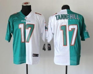 Nike Miami Dolphins #17 Ryan Tannehill Aqua Green White Men's Stitched NFL Elite Split Jersey
