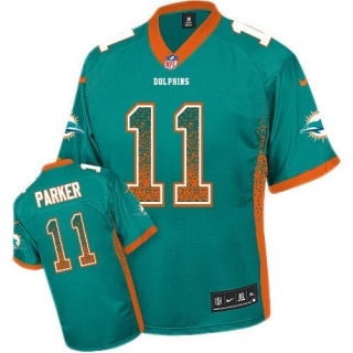 Nike Miami Dolphins #11 DeVante Parker Aqua Green Team Color Men's Stitched NFL Elite Drift Fashion