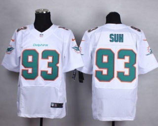 Nike Miami Dolphins #93 Ndamukong Suh White Men's Stitched NFL New Elite Jersey