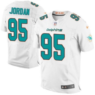 Nike Miami Dolphins #95 Dion Jordan White Men's Stitched NFL New Elite Jersey