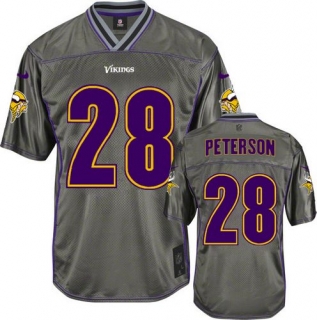 Nike Minnesota Vikings #28 Adrian Peterson Grey Men's Stitched NFL Elite Vapor Jersey