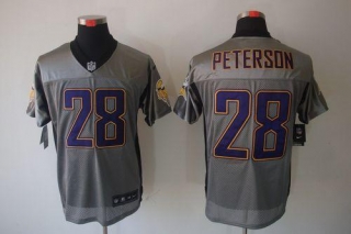 Nike Minnesota Vikings #28 Adrian Peterson Grey Shadow Men's Stitched NFL Elite Jersey