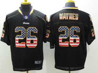 Nike Minnesota Vikings #26 Trae Waynes Black Men's Stitched NFL Elite USA Flag Fashion Jersey