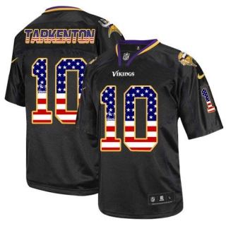 Nike Minnesota Vikings #10 Fran Tarkenton Black Men's Stitched NFL Elite USA Flag Fashion Jersey