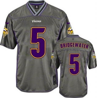 Nike Minnesota Vikings #5 Teddy Bridgewater Grey Men's Stitched NFL Elite Vapor Jersey