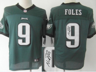 Nike NFL Philadelphia Eagles #9 Nick Foles Green Men's Stitched Elite Autographed Jersey