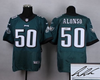 Nike Philadelphia Eagles #50 Kiko Alonso Midnight Green Team Color Men's Stitched NFL Elite Autograp