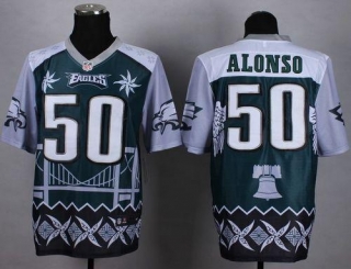 Nike Philadelphia Eagles #50 Kiko Alonso Midnight Green Men's Stitched NFL Elite Noble Fashion Jerse