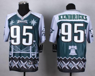Nike Philadelphia Eagles #95 Mychal Kendricks Midnight Green Men's Stitched NFL Elite Noble Fashion