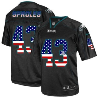 Nike Philadelphia Eagles #43 Darren Sproles Black Men's Stitched NFL Elite USA Flag Fashion Jersey