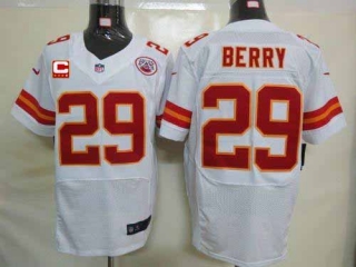 Nike Kansas City Chiefs #29 Eric Berry White With C Patch Men's Stitched NFL Elite Jersey