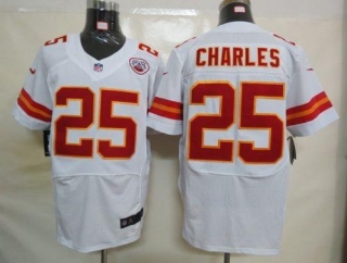 Nike Kansas City Chiefs #25 Jamaal Charles White Men's Stitched NFL Elite Jersey
