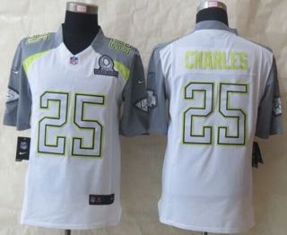 Nike Kansas City Chiefs #25 Jamaal Charles White Pro Bowl Men's Stitched NFL Elite Team Carter Jerse
