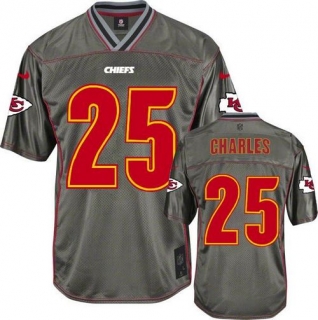Nike Kansas City Chiefs #25 Jamaal Charles Grey Men's Stitched NFL Elite Vapor Jersey