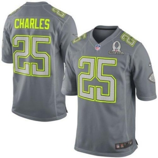 Nike Kansas City Chiefs #25 Jamaal Charles Grey Pro Bowl Men's Stitched NFL Elite Team Sanders Jerse