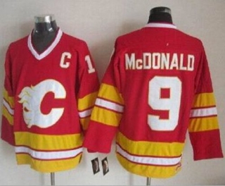 Calgary Flames -9 Lanny McDonald Red CCM Throwback Stitched NHL Jersey