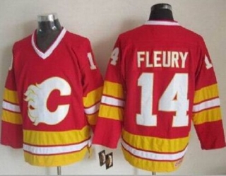 Calgary Flames -14 Theoren Fleury Red CCM Throwback Stitched NHL Jersey