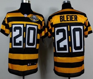 Nike Pittsburgh Steelers #20 Rocky Bleier Yellow Black Alternate 80TH Throwback Men's Stitched NFL E