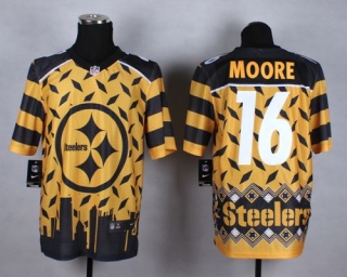 Nike Pittsburgh Steelers #16 Lance'Moore Gold Men's Stitched NFL Elite Noble Fashion Jersey