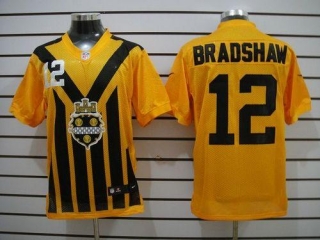 Nike Pittsburgh Steelers #12 Terry Bradshaw Gold 1933s Throwback Men's Stitched NFL Elite Jersey