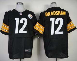 Nike Pittsburgh Steelers #12 Terry Bradshaw Black Team Color Men's Stitched NFL Elite Jersey