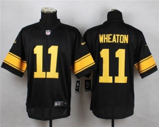 Nike Pittsburgh Steelers #11 Markus Wheaton Black Gold No Men's Stitched NFL Elite Jersey