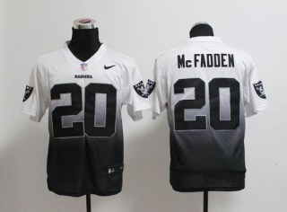 Nike Oakland Raiders #20 Darren McFadden White Black Men's Stitched NFL Elite Fadeaway Fashion Jerse