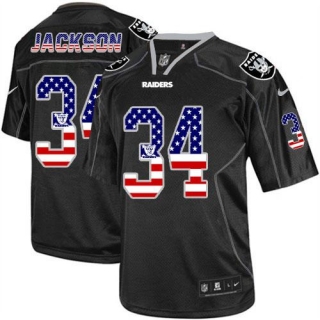 Nike Oakland Raiders #34 Bo Jackson Black Men's Stitched NFL Elite USA Flag Fashion Jersey