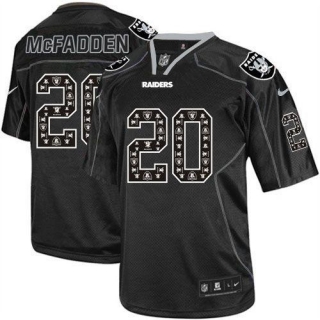 Nike Oakland Raiders #20 Darren McFadden New Lights Out Black Men's Stitched NFL Elite Jersey