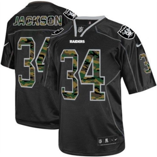 Nike Oakland Raiders #34 Bo Jackson Black Men's Stitched NFL Elite Camo Fashion Jersey