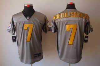 Nike Pittsburgh Steelers #7 Ben Roethlisberger Grey Shadow Men's Stitched NFL Elite Jersey