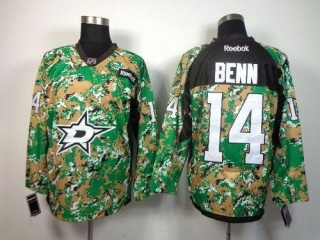 Dallas Stars -14 Jamie Benn Camo Veterans Day Practice Stitched NHL Jersey