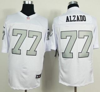 Nike Oakland Raiders #77 Lyle Alzado White Silver No Men's Stitched NFL Elite Jersey