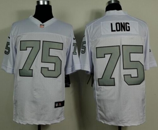 Nike Oakland Raiders #75 Howie Long White Silver No Men's Stitched NFL Elite Jersey