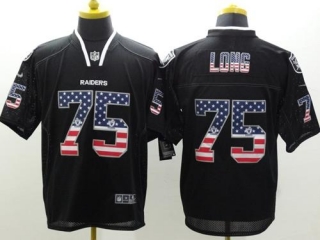 Nike Oakland Raiders #75 Howie Long Black Men's Stitched NFL Elite USA Flag Fashion Jersey