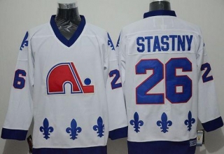 Quebec Nordiques -26 Peter Stastny White CCM Throwback Stitched NHL Jersey