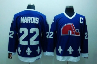 Nordiques -22 Mario Marois Stitched CCM Throwback Blue NHL Jersey