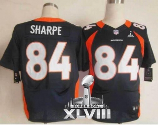 Nike Denver Broncos #84 Shannon Sharpe Navy Blue Alternate Super Bowl XLVIII Men's Stitched NFL Elit