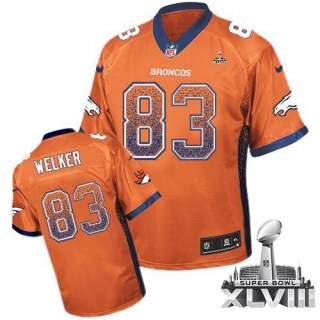 Nike Denver Broncos #83 Wes Welker Orange Team Color Super Bowl XLVIII Men's Stitched NFL Elite Drif