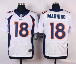 Nike Denver Broncos #18 Peyton Manning White Men's Stitched NFL New Elite Jersey