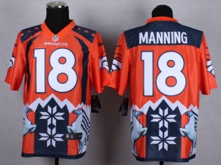 Nike Denver Broncos #18 Peyton Manning Orange Men's Stitched NFL Elite Noble Fashion Jersey