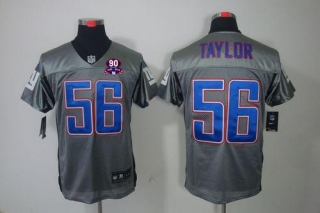 Nike New York Giants #56 Lawrence Taylor Grey Shadow With 1925-2014 Season Patch Men's Stitched NFL
