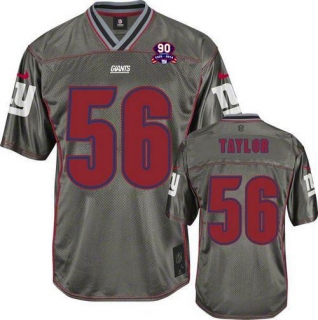 Nike New York Giants #56 Lawrence Taylor Grey With 1925-2014 Season Patch Men's Stitched NFL Elite V