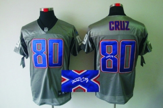 Autographed Nike New York Giants #80 Victor Cruz Grey Shadow Men's Stitched NFL Elite Jersey