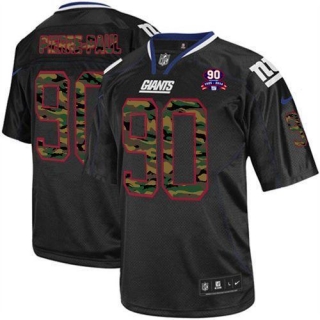 Nike New York Giants #90 Jason Pierre-Paul Black With 1925-2014 Season Patch Men's Stitched NFL Elit