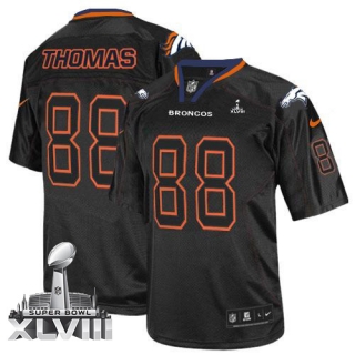 Nike Denver Broncos #88 Demaryius Thomas Lights Out Black Super Bowl XLVIII Men's Stitched NFL Elite